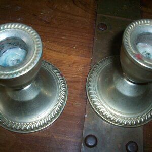 Pair Of MayFlower Weighted Candle Sticks Hollowware, Vintage 2.75" Tall